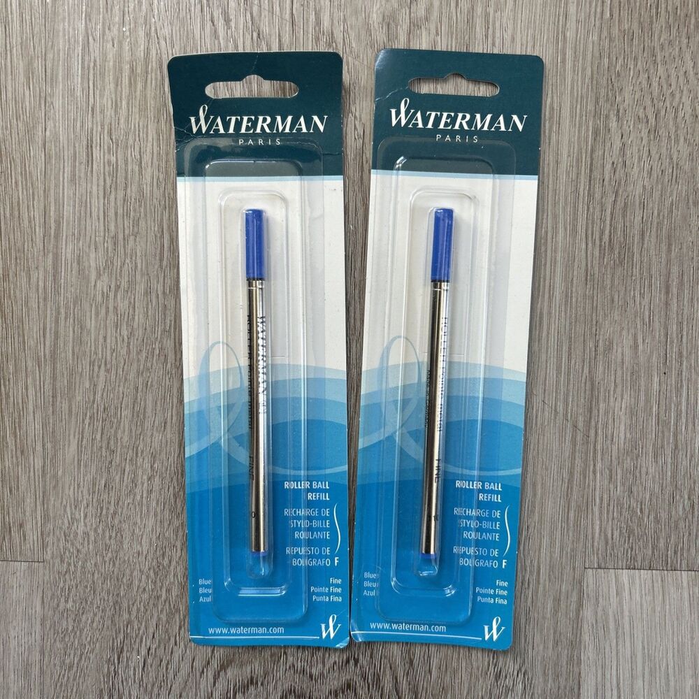 Waterman Pen Refills Blue Ink Fine Point Roller Ball Germany New Sealed Vintage
